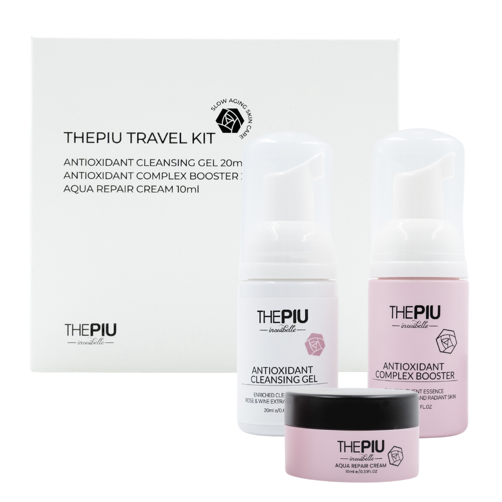 THE PIU TRAVEL KIT | Anti-Aging Pflegeroutine mit Rosenwein & Multi-Hyaluron (Reisegrößen)_1