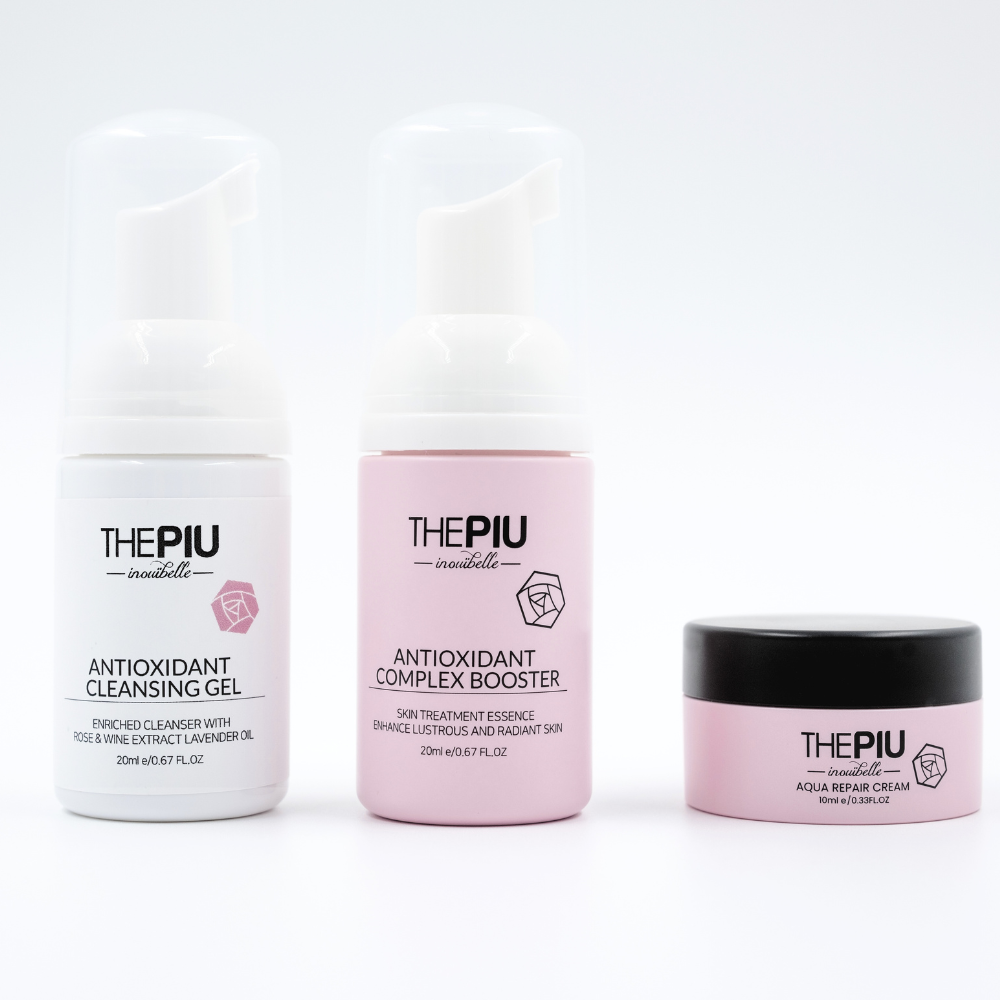 THE PIU TRAVEL KIT | Anti-Aging Pflegeroutine mit Rosenwein & Multi-Hyaluron (Reisegrößen)_2