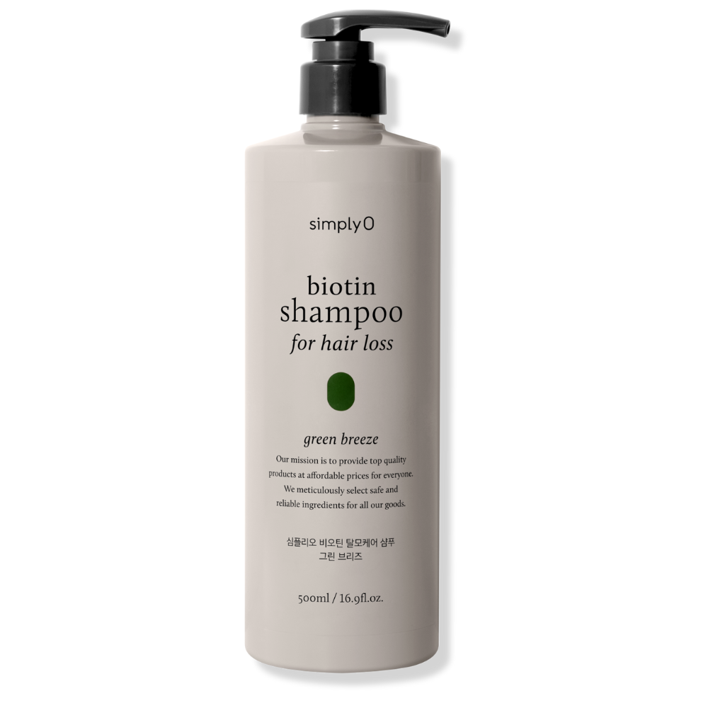 SimplyO biotin Shampoo - Kräftigendes Shampoo mit 540ppm Biotin, Salicylsäure & Dexpanthenol (500ml Vorteilspackung | bei Haarausfall / schütterem Haar)_1